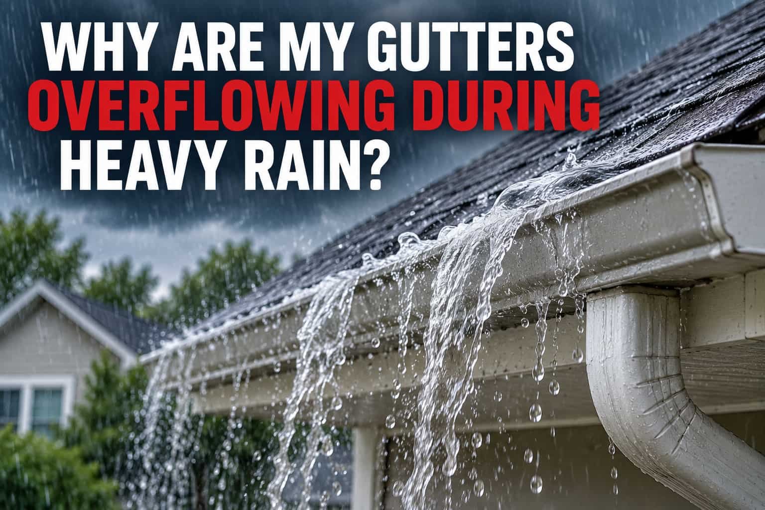 gutters overflowing in heavy rain